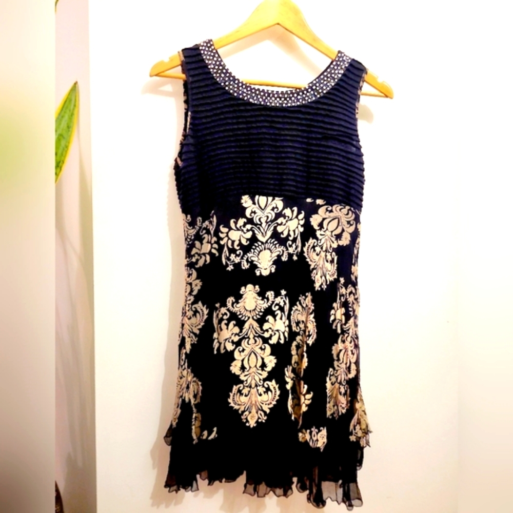 Taurus Rutched and Chiffon Dress